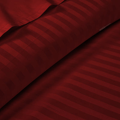 Burgundy Stripe Fitted Sheets