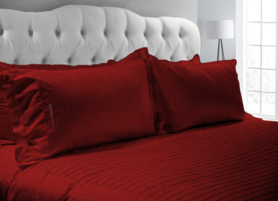 Elegant Burgundy Moroccan Streak Duvet Cover And Pillowcases