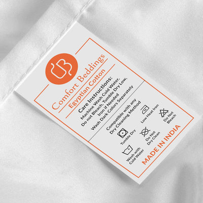 comfort bedding wash care label