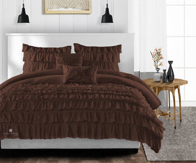 Chocolate Ruffle Comforter