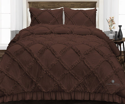 Chocolate Diamond Ruffle Comforter