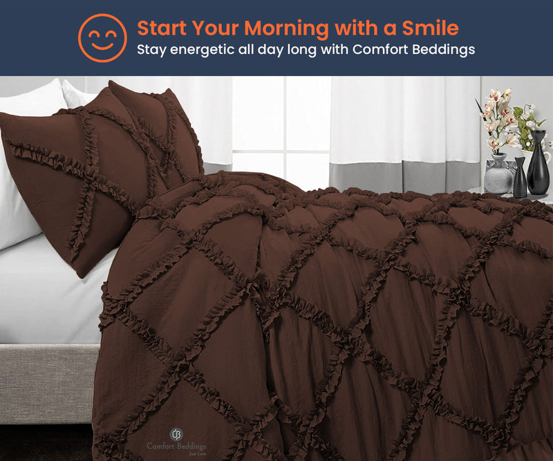 Chocolate Diamond Ruffle Comforter 