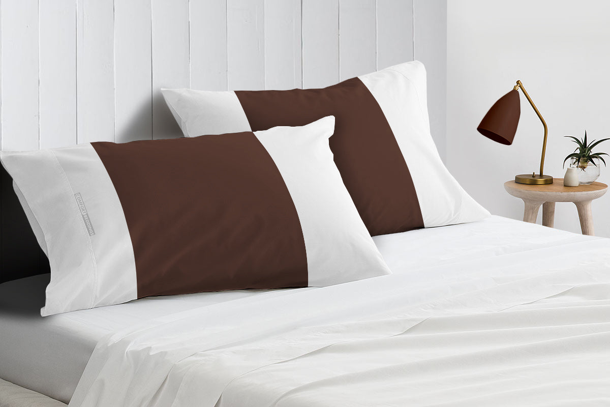 Chocolate with White Contrast Pillowcases