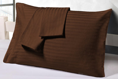 Chocolate Stripe Pillowcases Set
