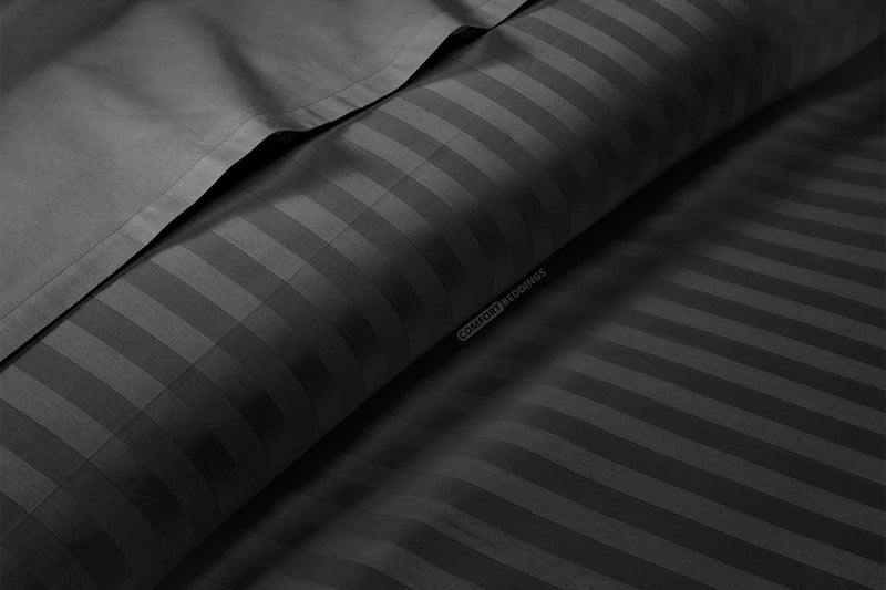 dark grey stripe flat sheets
