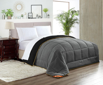 Black and Grey Reversible Comforter