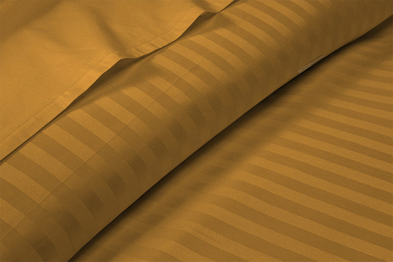 Dark golden Stripe Split King Sheets 