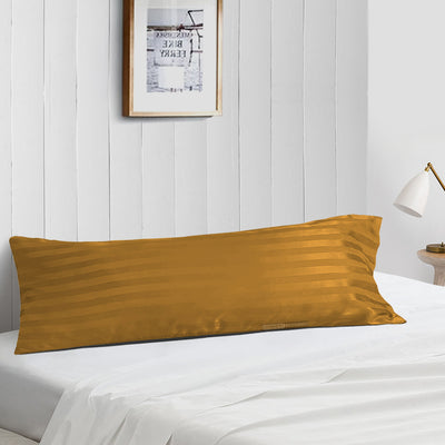 Dark gold stripe 20x54 body pillowcase
