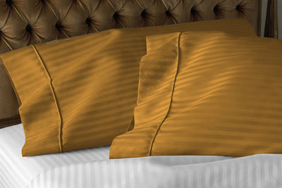 Dark Golden Stripe Pillowcases