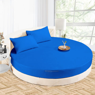 Royal Blue Round Bed Sheets