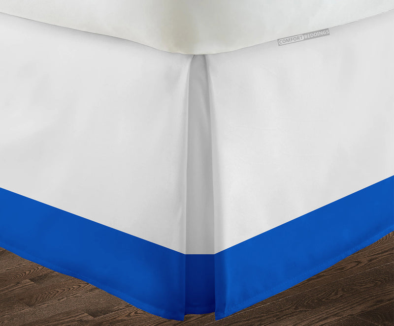 Essential Royal Blue two tone bed skirt