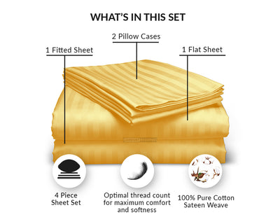 Golden Stripe Sheets Set