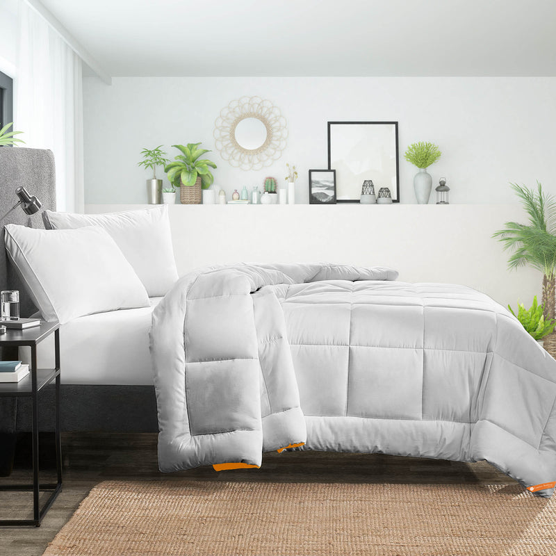 Golden and Light Grey Reversible Comforter