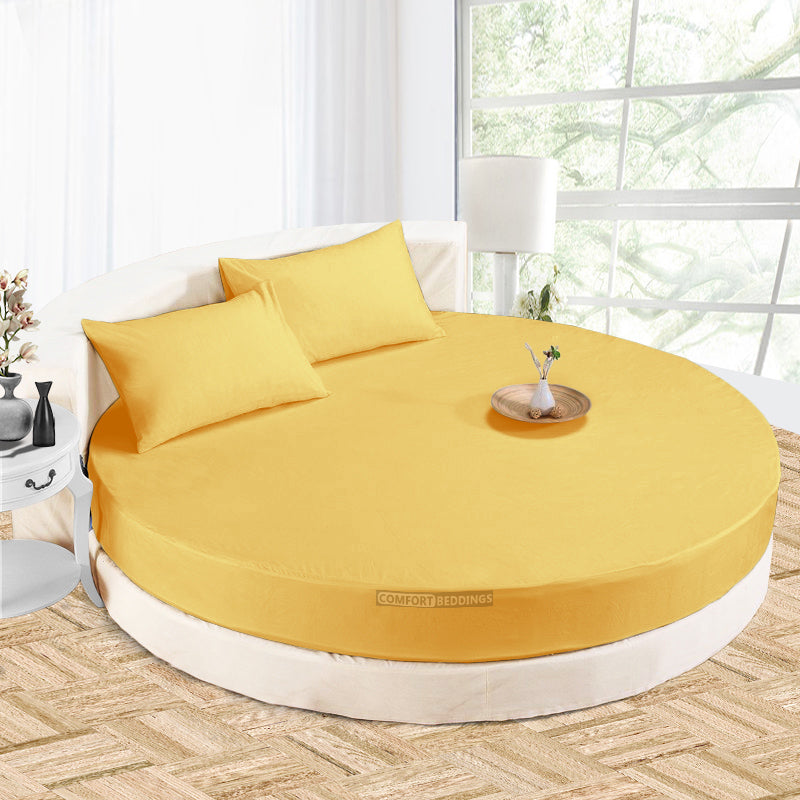 Golden Round Bed Sheets