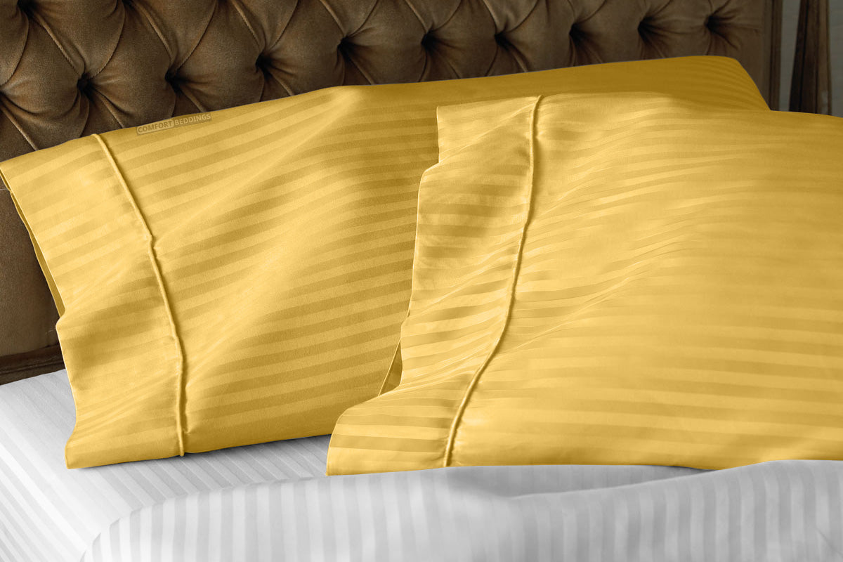 Golden Stripe Pillowcases