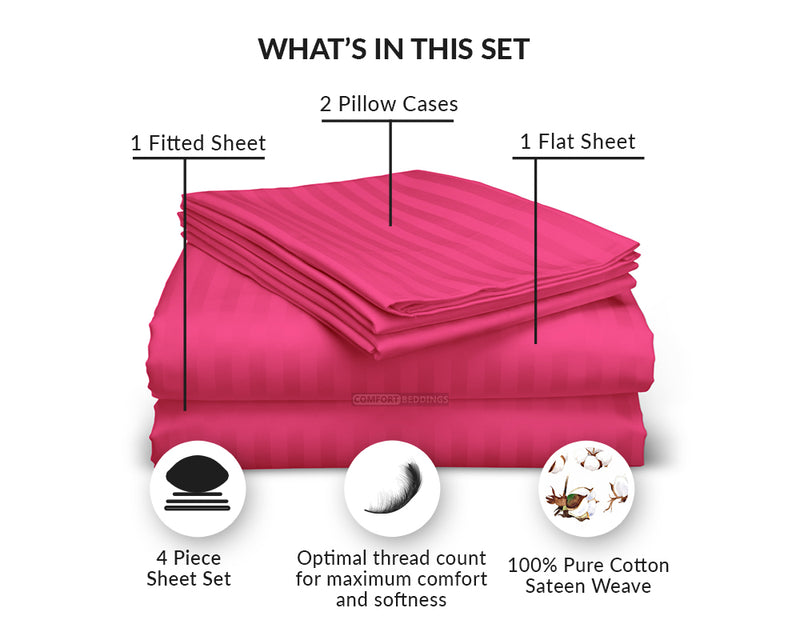 Hot Pink Stripe RV Sheets 