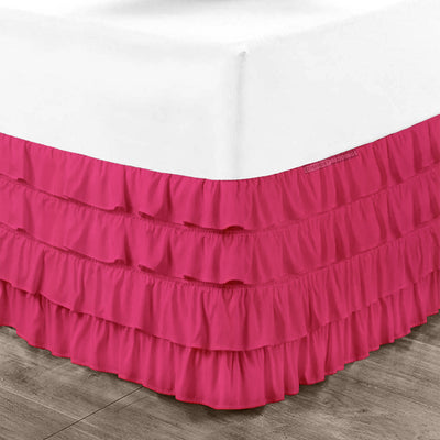 Most Selling Hot Pink Waterfall Ruffled Bed Skirt
