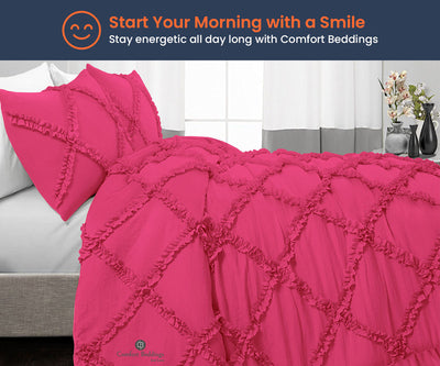 Hot Pink Diamond Ruffle Comforter