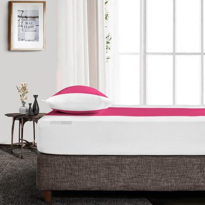 Hot Pink with White Contrast Fitted Sheet