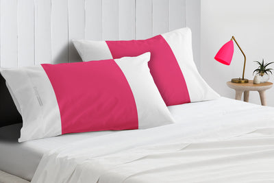 Hot Pink with White Contrast Pillowcases