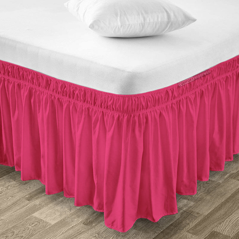 hot pink wrap-around bed skirt