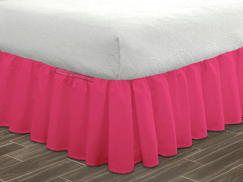 Hot Pink Ruffled Bed Skirt 