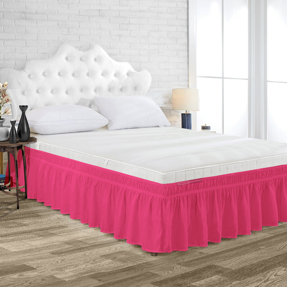 Hot pink on sale bed skirt queen