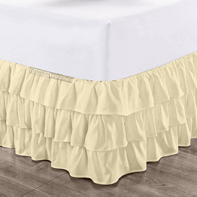 Ivory Multi Ruffled Bed skirt