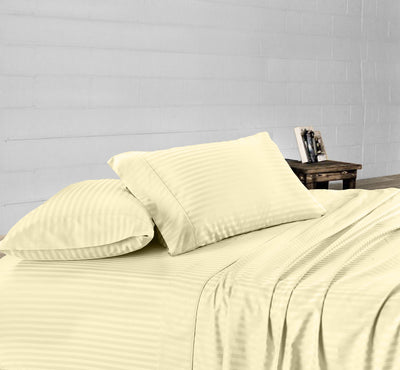 Ivory Stripe Waterbed Sheets