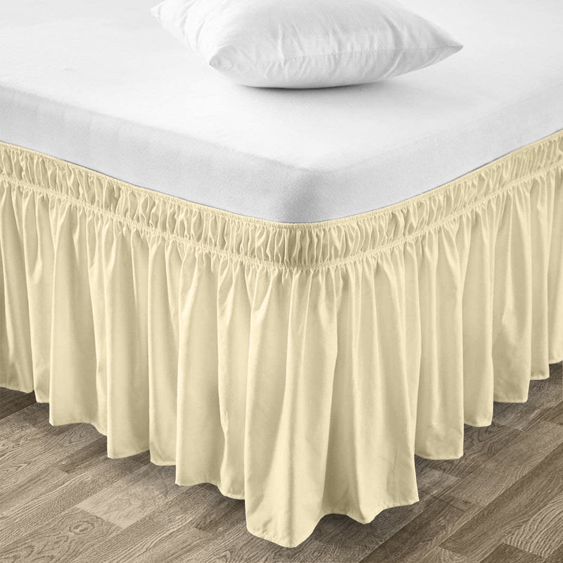 Ivory wrap-around bed skirt 
