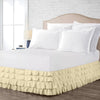 Elegant Ivory waterfall ruffled bed skirt