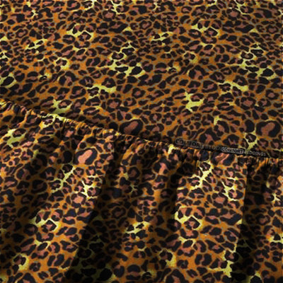 Leopard Print Round Bed Sheet Set
