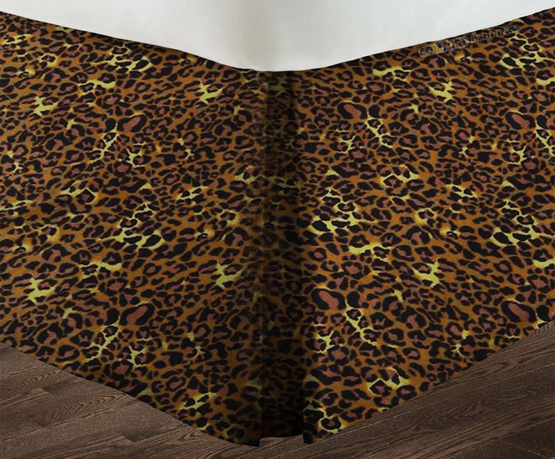 Leopard Print Pleated bed skirt