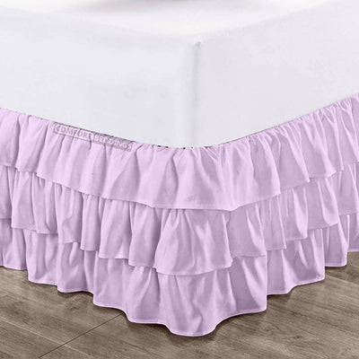 Lilac Multi Ruffle Bed Skirts