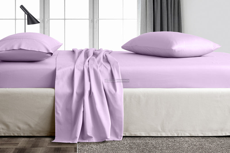 lilac flat sheets set
