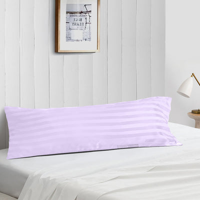 Lilac stripe 20x54 body pillow covers