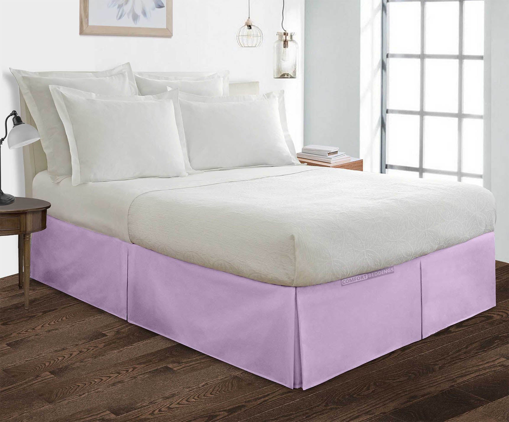 Lilac Pleated Bed Skirt