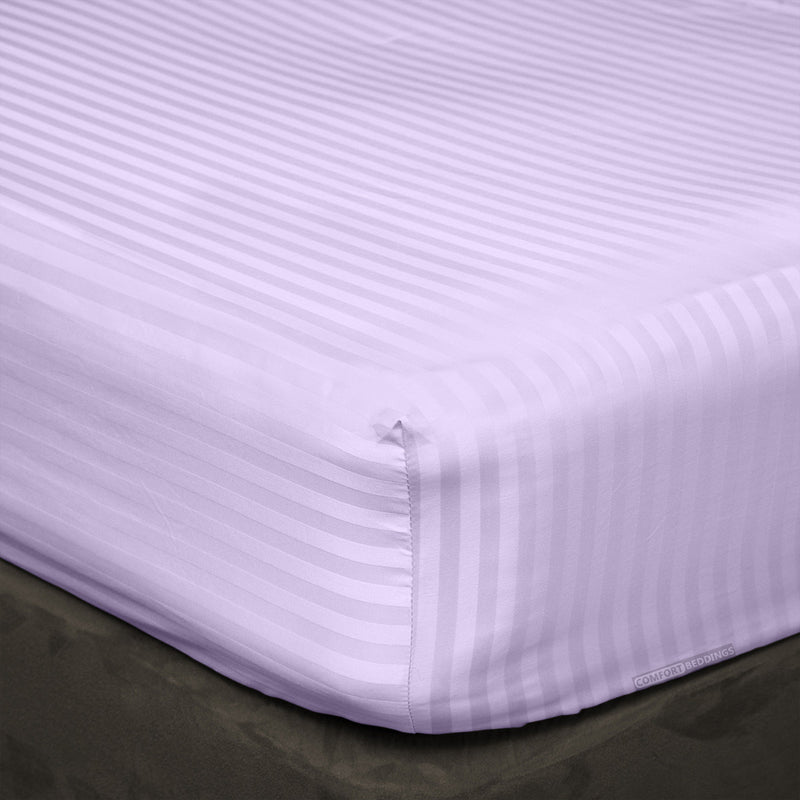 Lilac Stripe Fitted Sheets