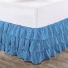 Mediterranean blue multi ruffled bed skirts