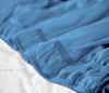 Mediterranean blue King size wrap-around bed skirt