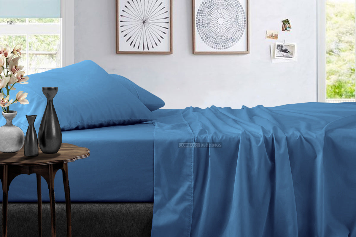 Luxury Mediterranean Blue Sheet Set 100% Egyptian Cotton