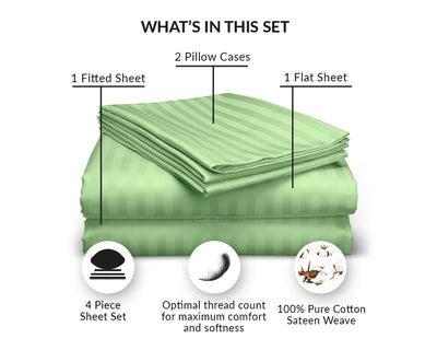moss stripe RV sheets set