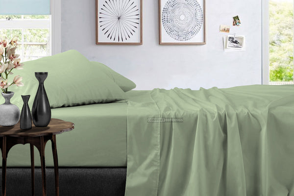 Moss Green Quality Cotton Bed Sheets –