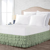 Luxury Moss Waterfall Ruffled Bed Skirt 600 TC