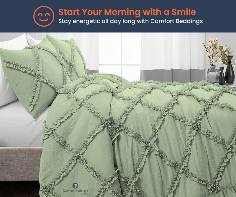 Moss Diamond Ruffle Comforter