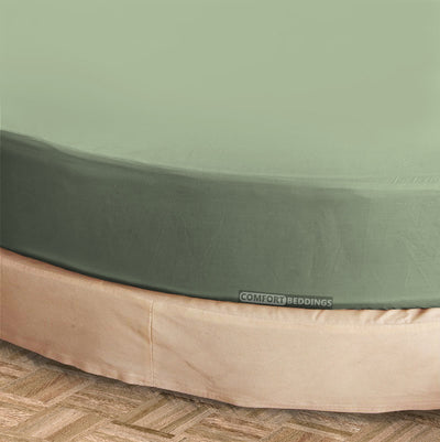 Moss Green Round Bed Sheets