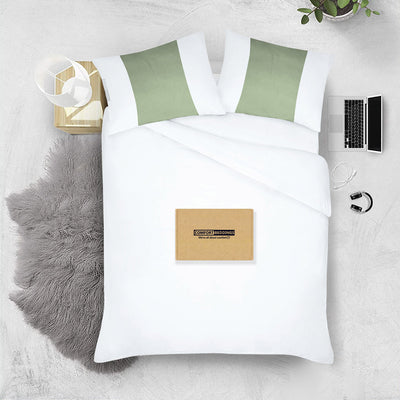 Moss Green with White Contrast Pillowcases