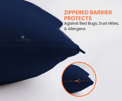 Navy Blue Waterproof Pillow Protector