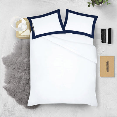 Navy Blue with White Two Tone Pillowcases