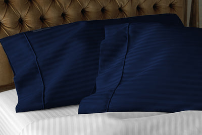 Navy Blue Stripe Pillowcases